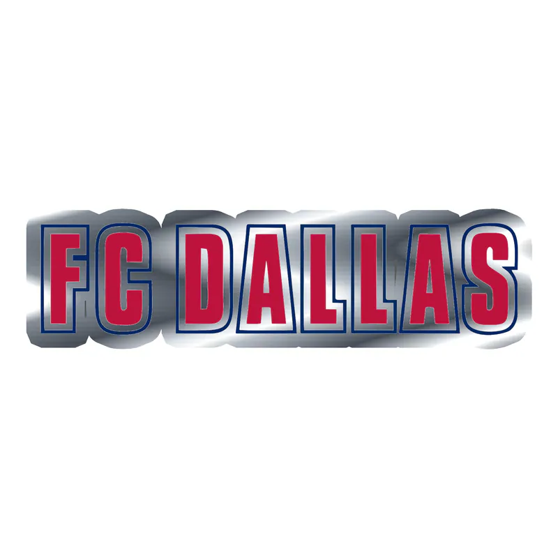 FC Dallas - Name - Silver Chrome Vinyl Sticker - Custom Size