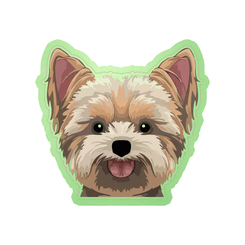 Yorkie - Glow in the Dark Vinyl Sticker - Custom Size