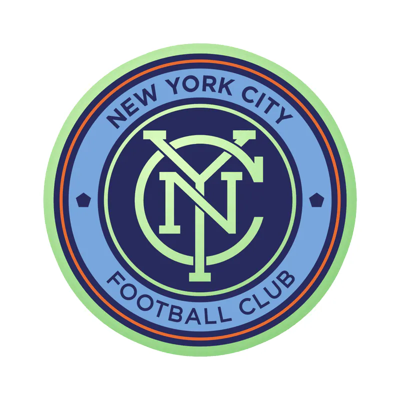 New York City FC - Blue Circle With Name - Glow in the Dark Vinyl Sticker - Custom Size