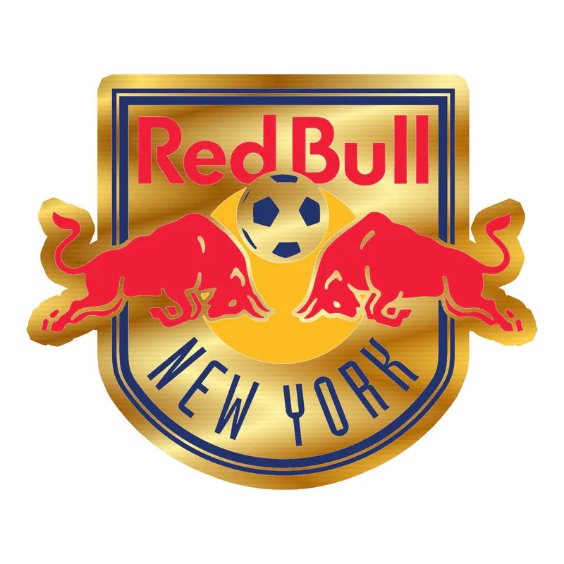 New York Red Bulls - Logo - Gold Chrome Vinyl Sticker - Custom Size