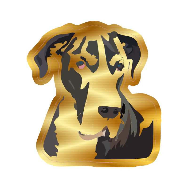 Great Dane - Gold Chrome Vinyl Sticker - Custom Size