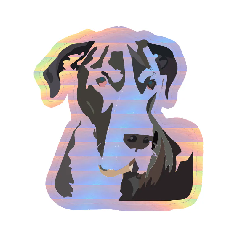 Great Dane - Holographic Vinyl Sticker - Custom Size