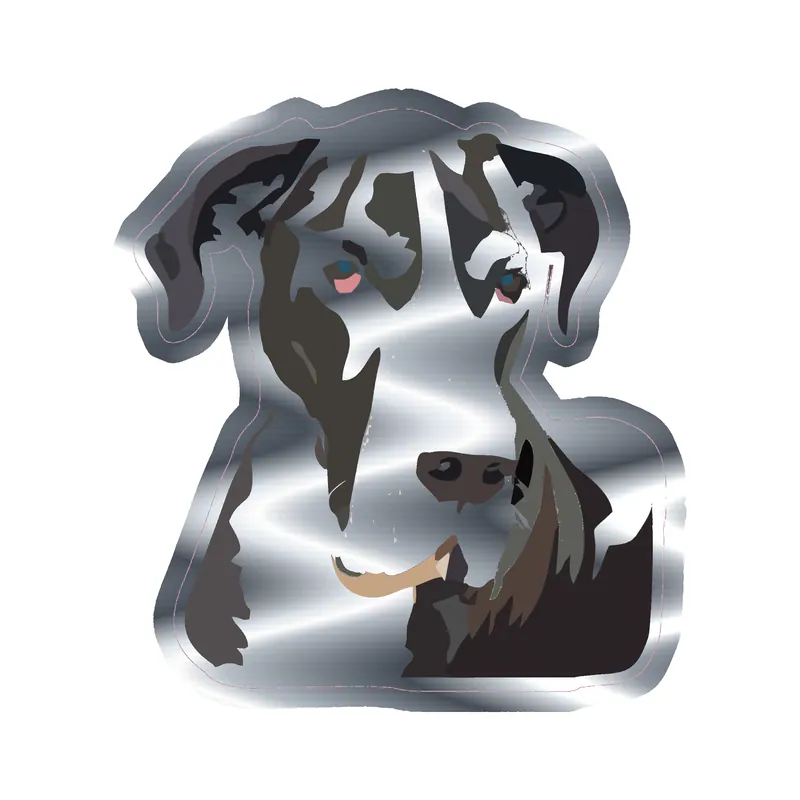 Great Dane - Silver Chrome Vinyl Sticker - Custom Size