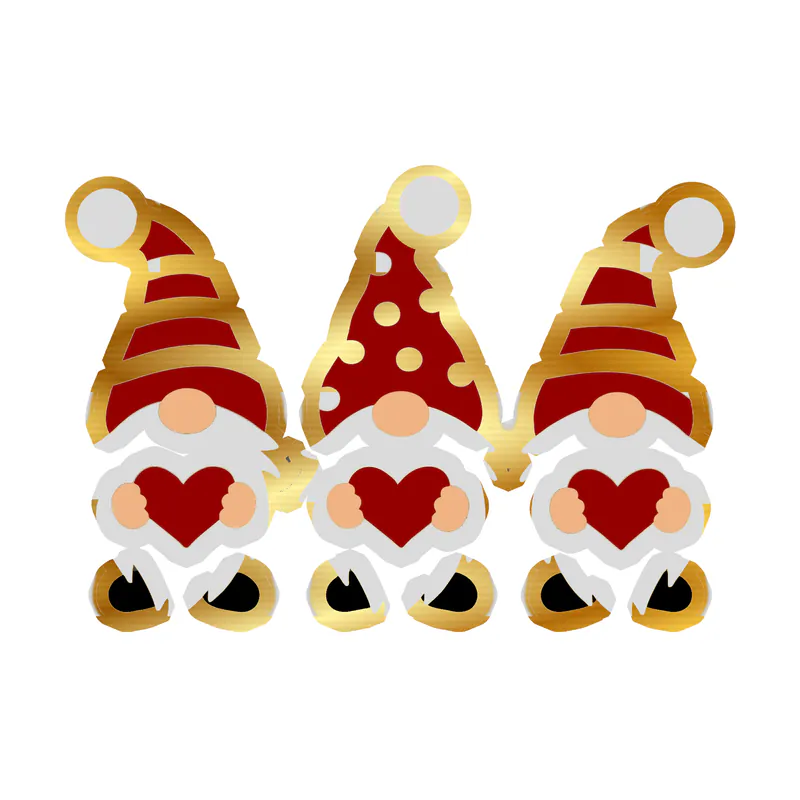 Gnomes Gold Chrome Vinyl Decal - Custom Size