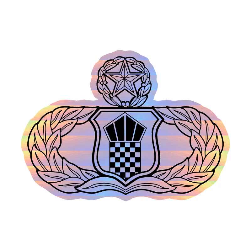 Custom for Sam - Atc Level 7 Badge - Holographic Vinyl Decal - Custom Size
