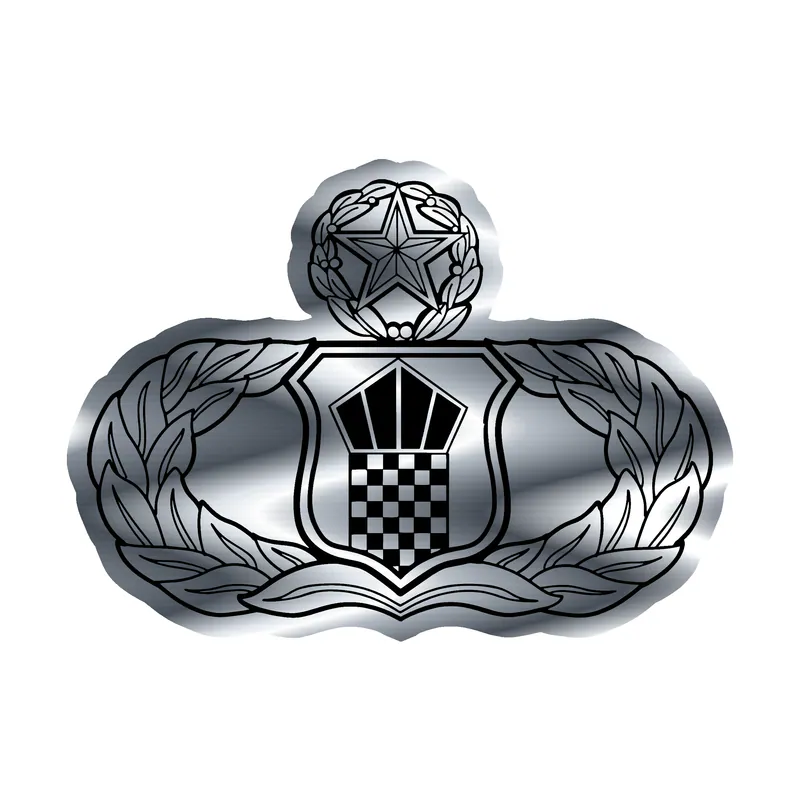 Custom for Sam - Atc Level 7 Badge - Silver Chrome Vinyl Decal - Custom Size