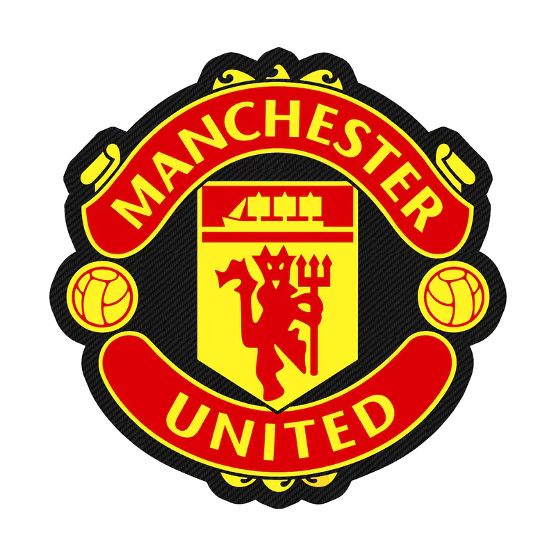 Manchester United - Logo - Carbon Fiber Vinyl Sticker - Custom Size