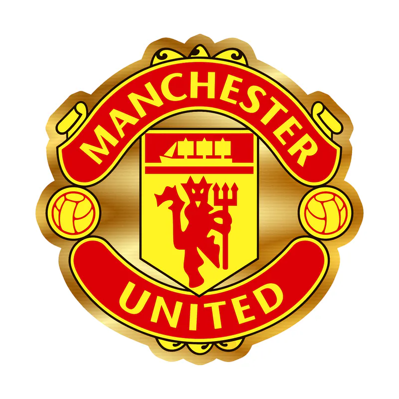 Manchester United - Logo - Gold Chrome Vinyl Sticker - Custom Size