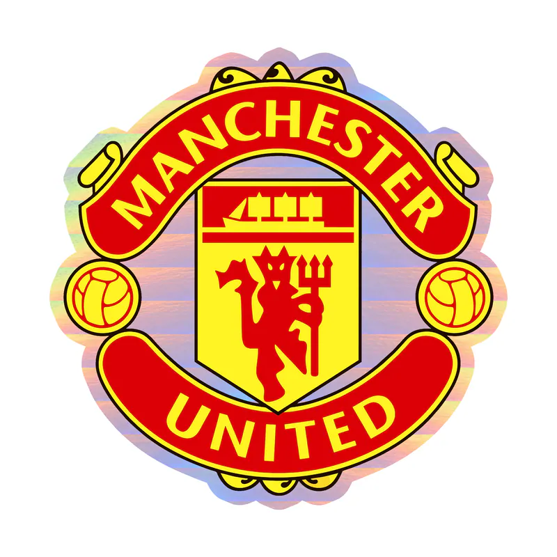 Manchester United - Logo - Holographic Vinyl Sticker - Custom Size