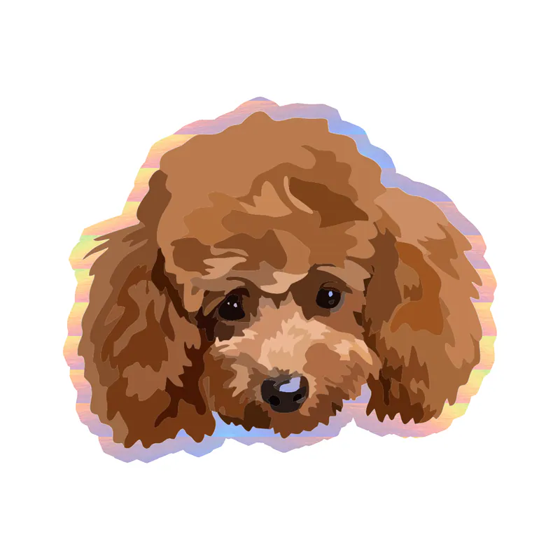 Poodle - Holographic Vinyl Sticker - Custom Size