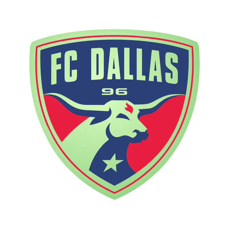 FC Dallas - Logo - Glow in the Dark Vinyl Sticker - Custom Size