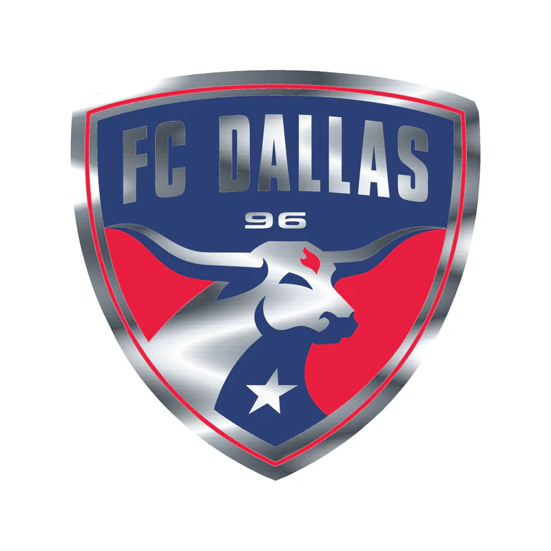 FC Dallas - Logo - Silver Chrome Vinyl Sticker - Custom Size