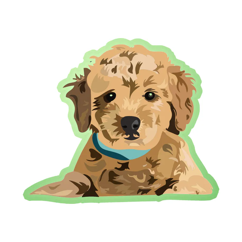 Goldendoodle - Glow in the Dark Vinyl Sticker - Custom Size