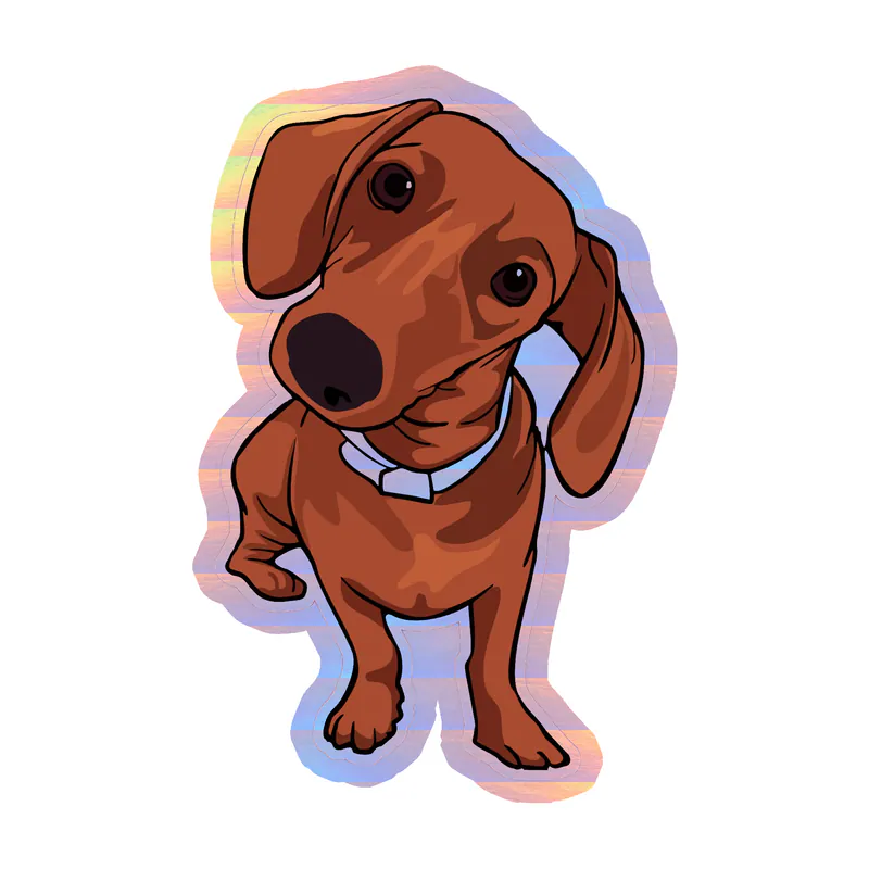Dachshund - Holographic Vinyl Sticker - Custom Size