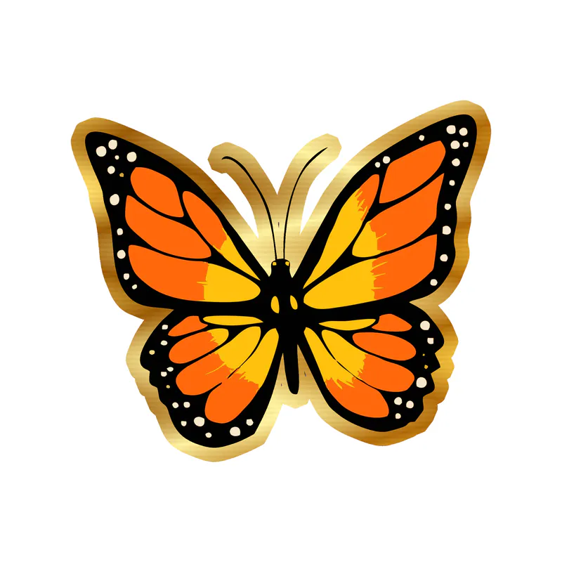 Butterfly - Gold Chrome Vinyl Decal