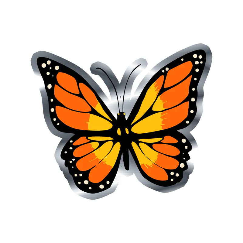Butterfly - Silver Chrome Vinyl Decal