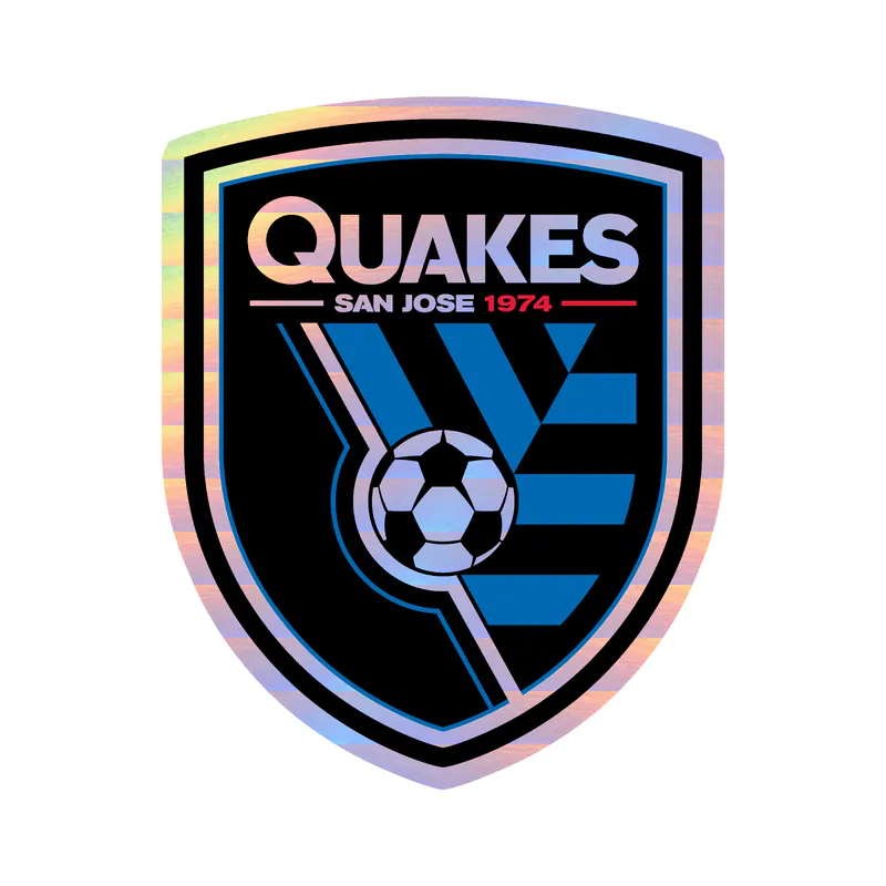 San Jose Earthquakes - Logo - Holographic Vinyl Sticker - Custom Size