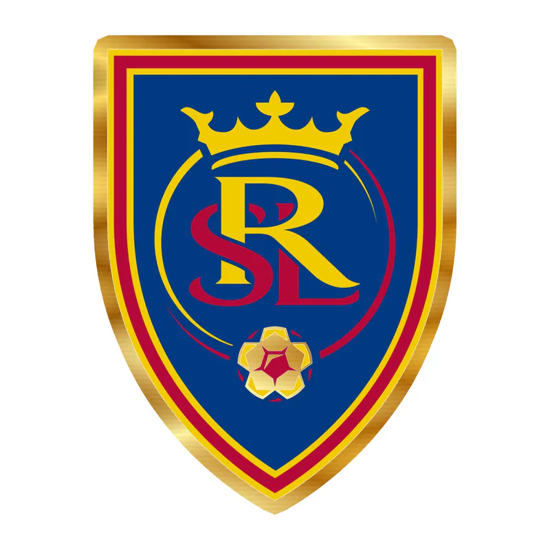 Real Salt Lake - Logo - Gold Chrome Vinyl Sticker - Custom Size
