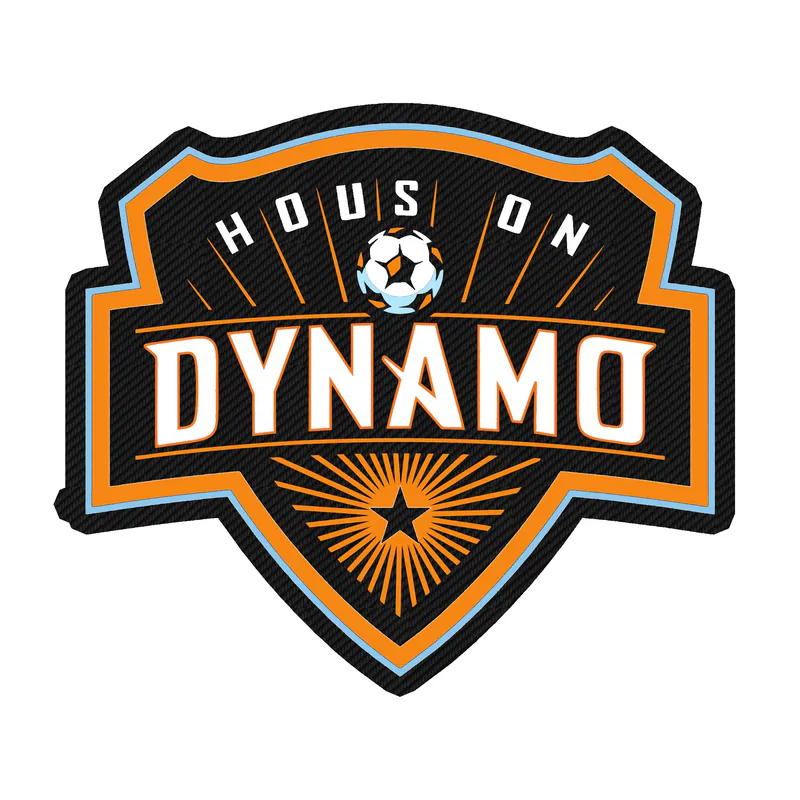 Houston Dynamo - Logo - Carbon Fiber Vinyl Sticker - Custom Size