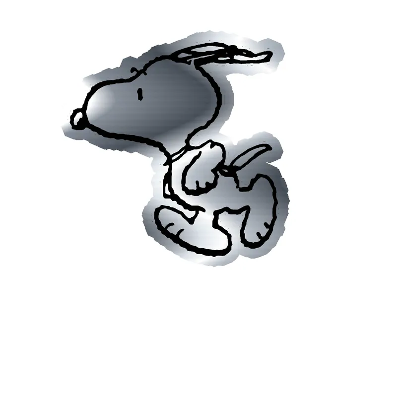 Snoopy Silver Chrome Vinyl Decal