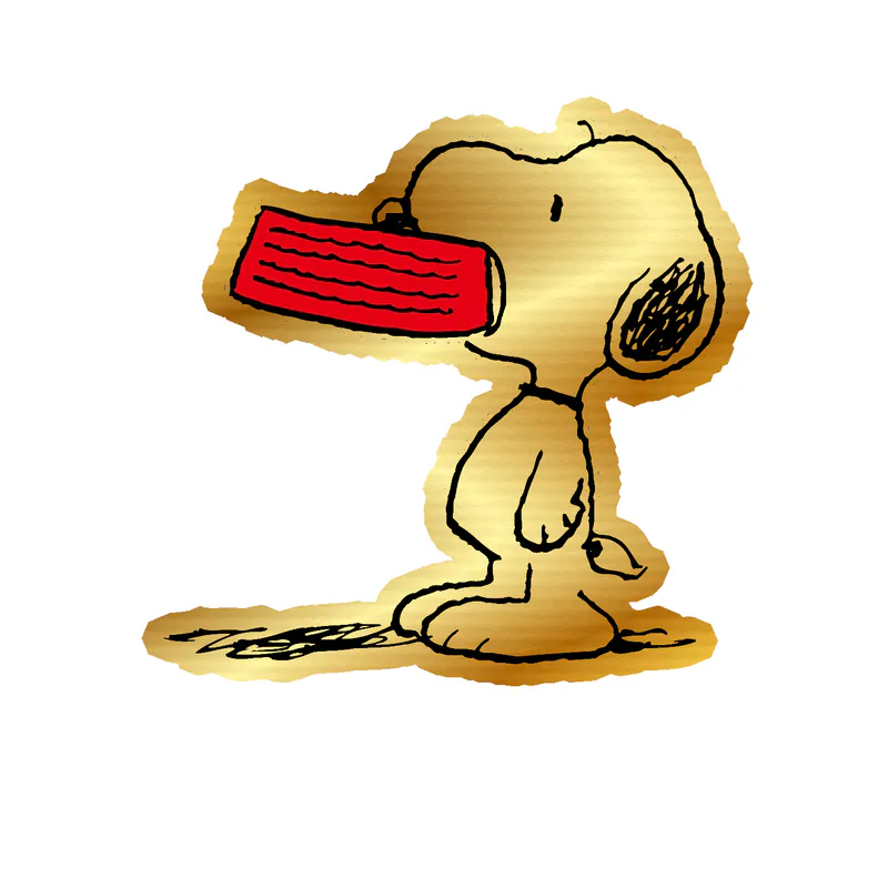 Snoopy Gold Chrome Vinyl Decal