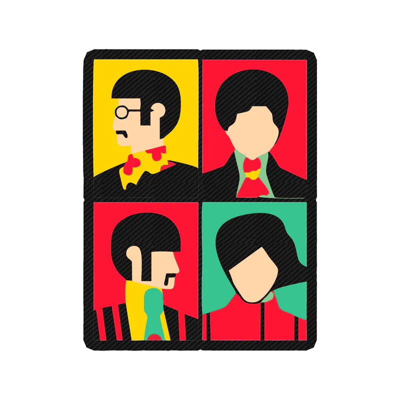 The Beatles Carbon Fiber Vinyl Decal - Custom Size