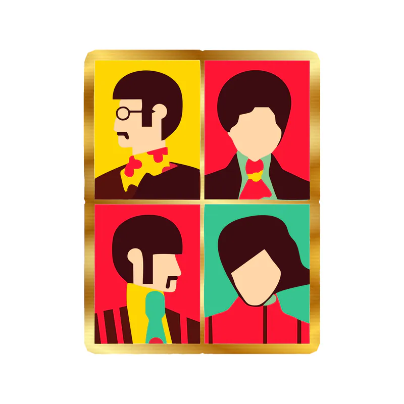 The Beatles Gold Chrome Vinyl Decal - Custom Size