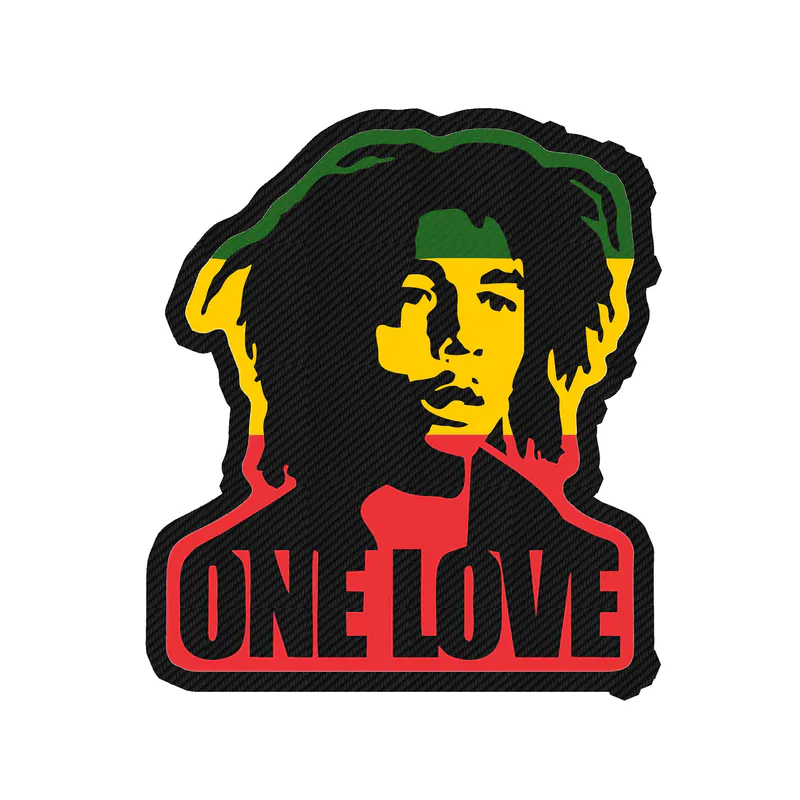Bob Marley Carbon Fiber Vinyl Decal - Custom Size