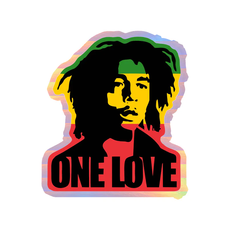 Bob Marley Holographic Vinyl Decal - Custom Size