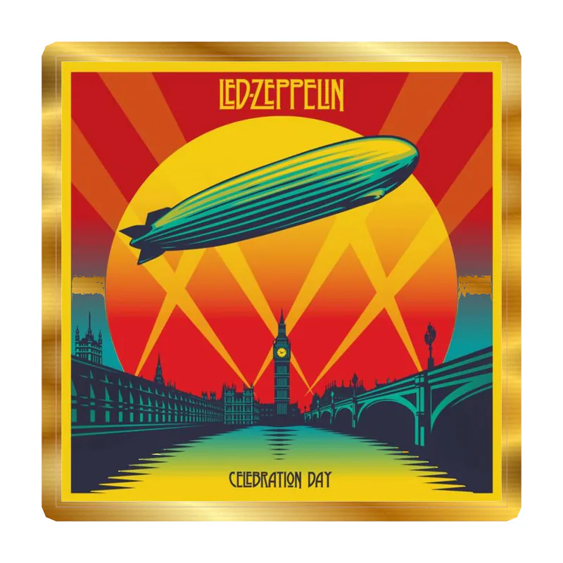Led Zeppelin Album Cover Gold Chrome Vinyl Decal - Custom Size