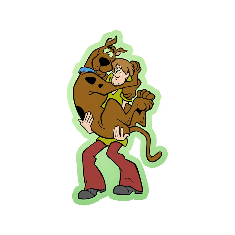 Scooby Doo- Scooby and Shaggy - Glow in the Dark Vinyl Sticker - Custom Size