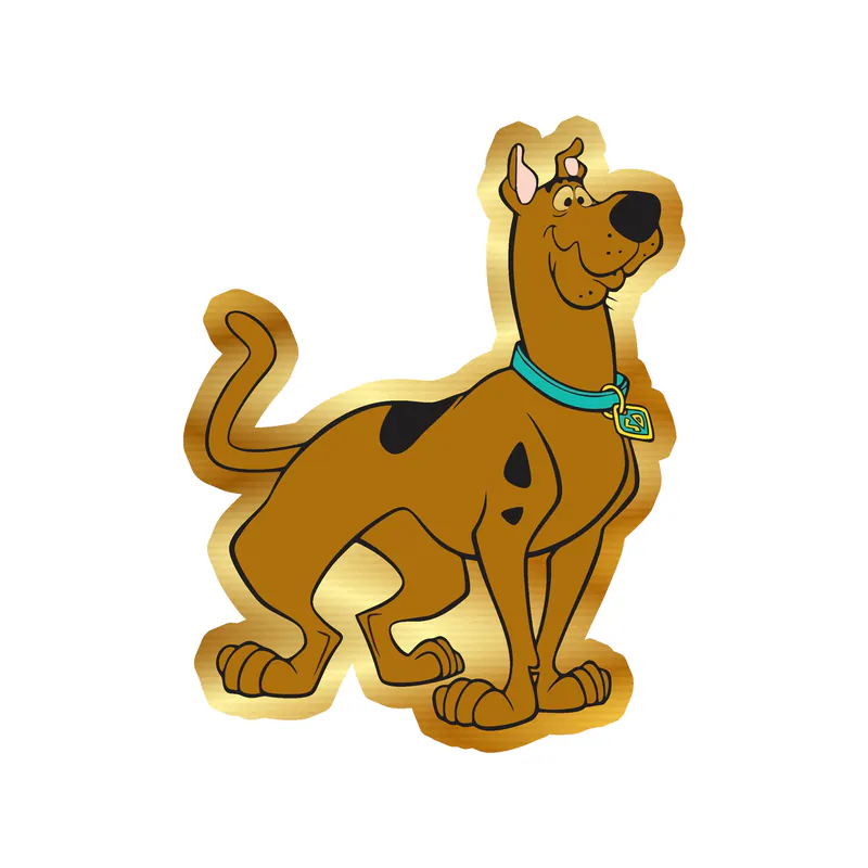 Scooby Doo - Gold Chrome Vinyl Sticker - Custom Size