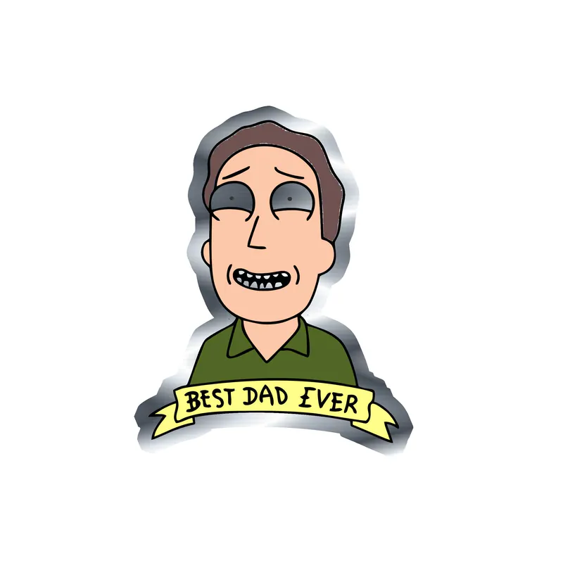 Rick And Morty - Silver Chrome Vinyl Sticker - Custom Size