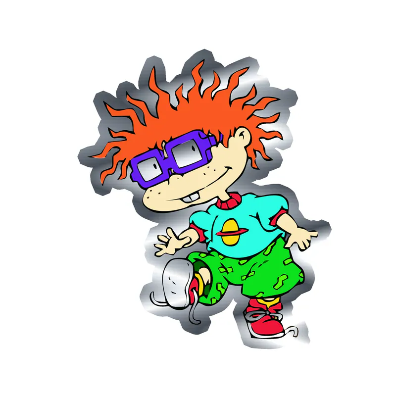 Rugrats - Chuckie - Silver Chrome Vinyl Sticker - Custom Size