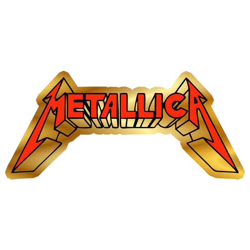 Metallica Gold Chrome Vinyl Decal - Custom Size