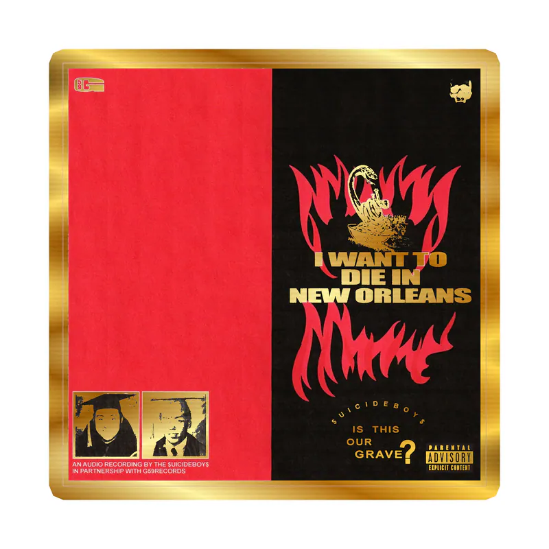 SuicideBoys Album Cover Gold Chrome Vinyl Decal - Custom Size