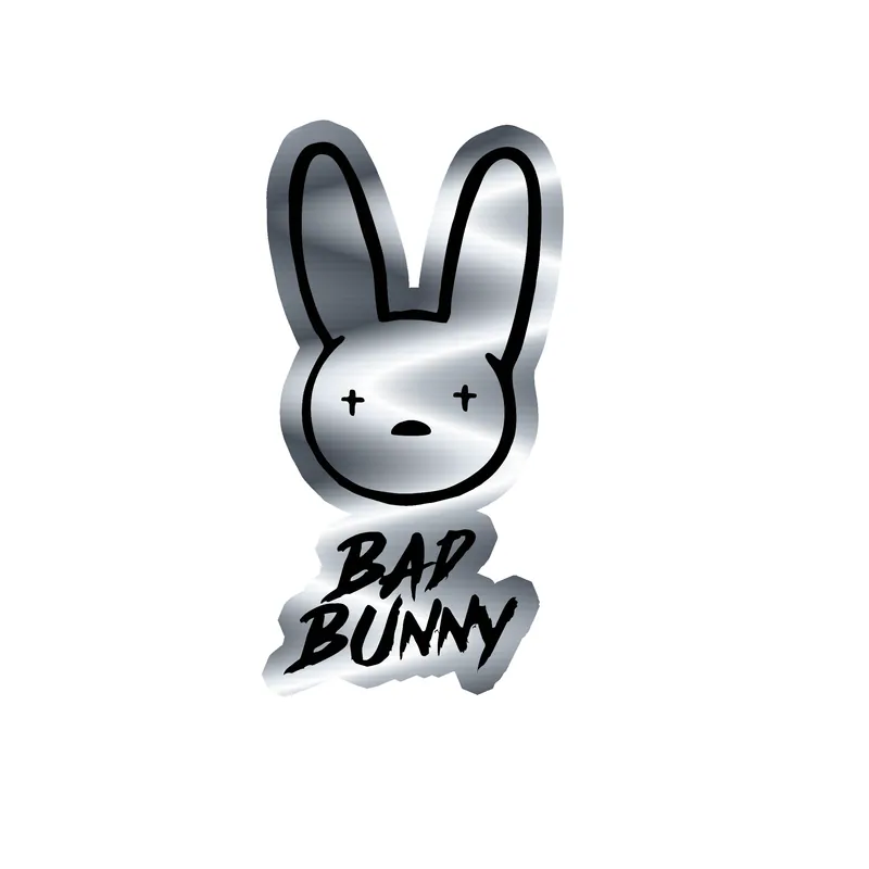 Bad Bunny Silver Chrome Vinyl Decal