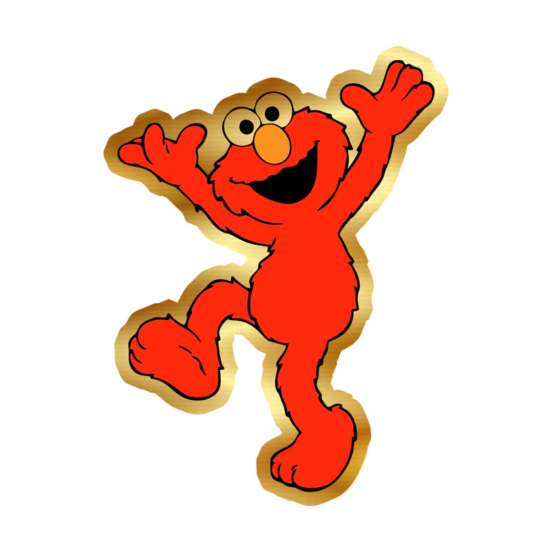 Sesame Street- Elmo - Gold Chrome Vinyl Sticker - Custom Size