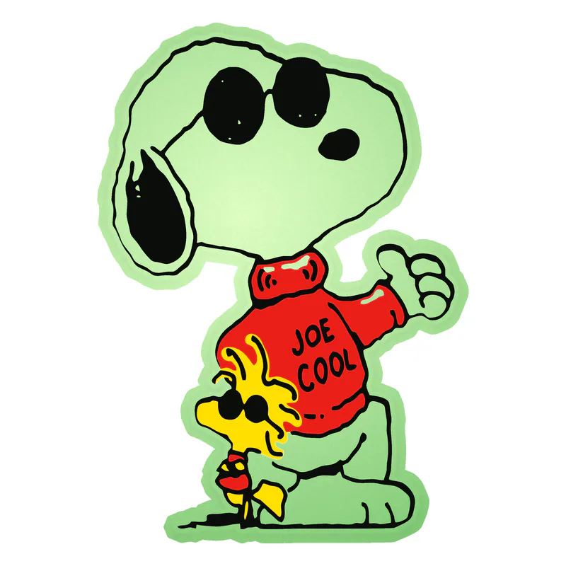Snoopy- Joe Cool - Glow in the Dark Vinyl Decal - Custom Size