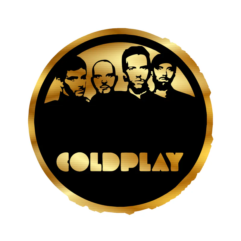 Coldplay Gold Chrome Vinyl Decal - Custom Size