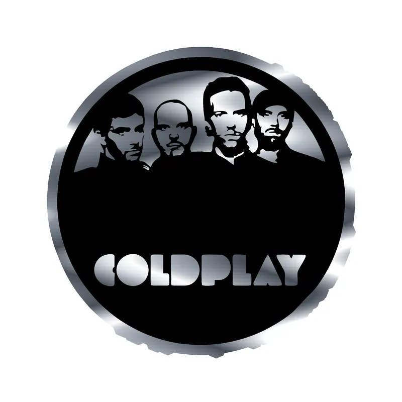 Coldplay Silver Chrome Vinyl Decal - Custom Size