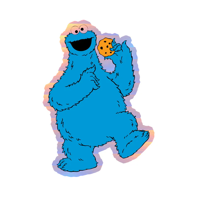Sesame Street- Cookie Monster - Holographic Vinyl Sticker - Custom Size