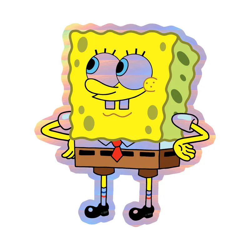 Spongebob - Holographic Vinyl Decal - Custom Size