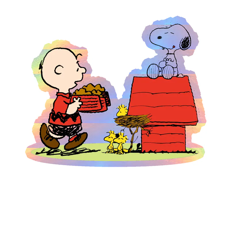Snoopy - Charlie Brown and Woodstock Holographic Vinyl Decal