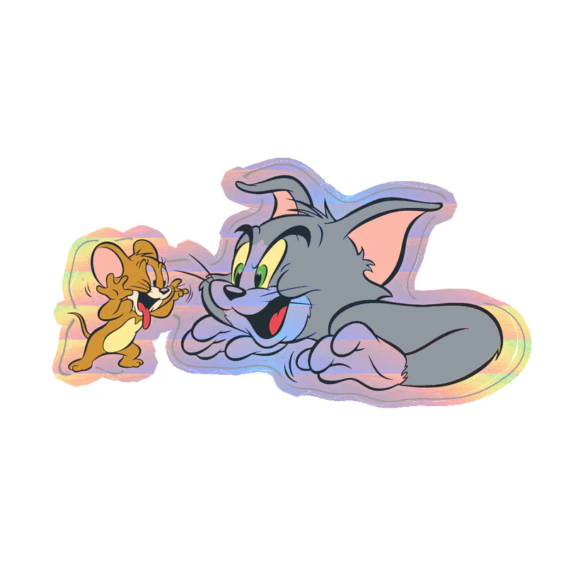 Tom and Jerry - Holographic Vinyl Sticker - Custom Size