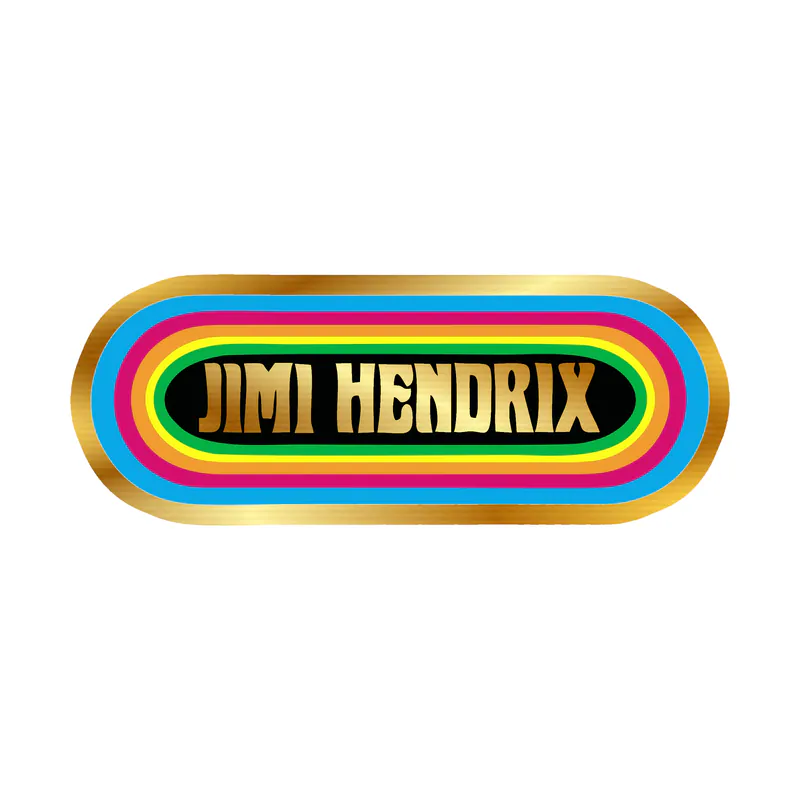 Jimi Hendrix Gold Chrome Vinyl Decal - Custom Size
