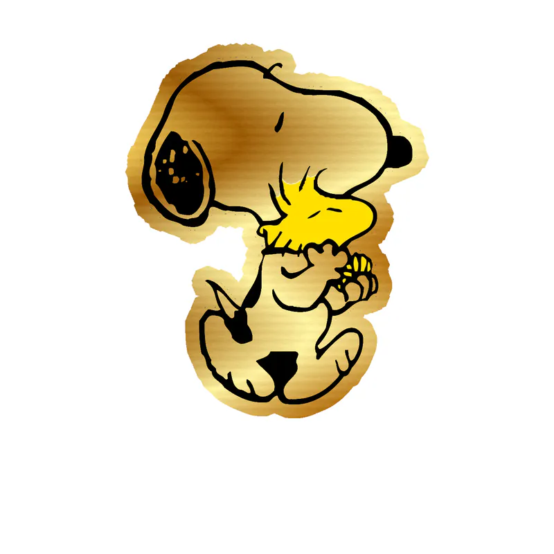 Snoopy Gold Chrome Vinyl Decal