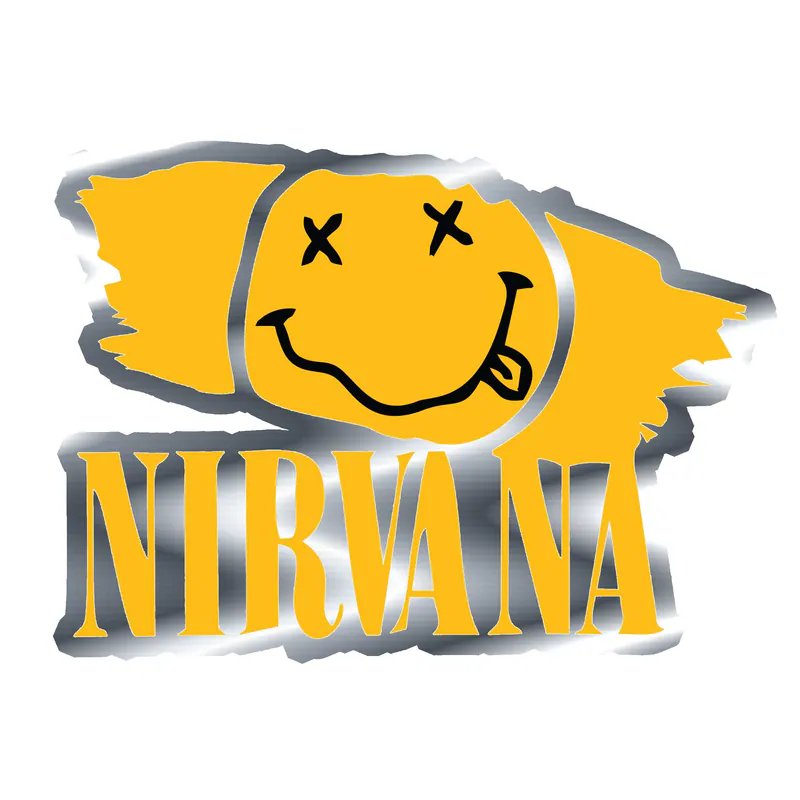 Nirvana Silver Chrome Vinyl Decal - Custom Size