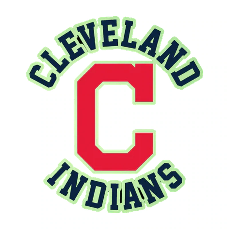 Cleveland Indians - Red C With Name - Glow in the Dark Vinyl Sticker - Custom Size