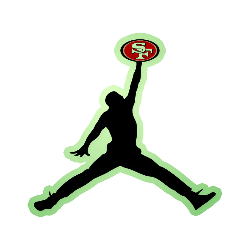 49ers Jumpman Glow in the Dark Vinyl Decal